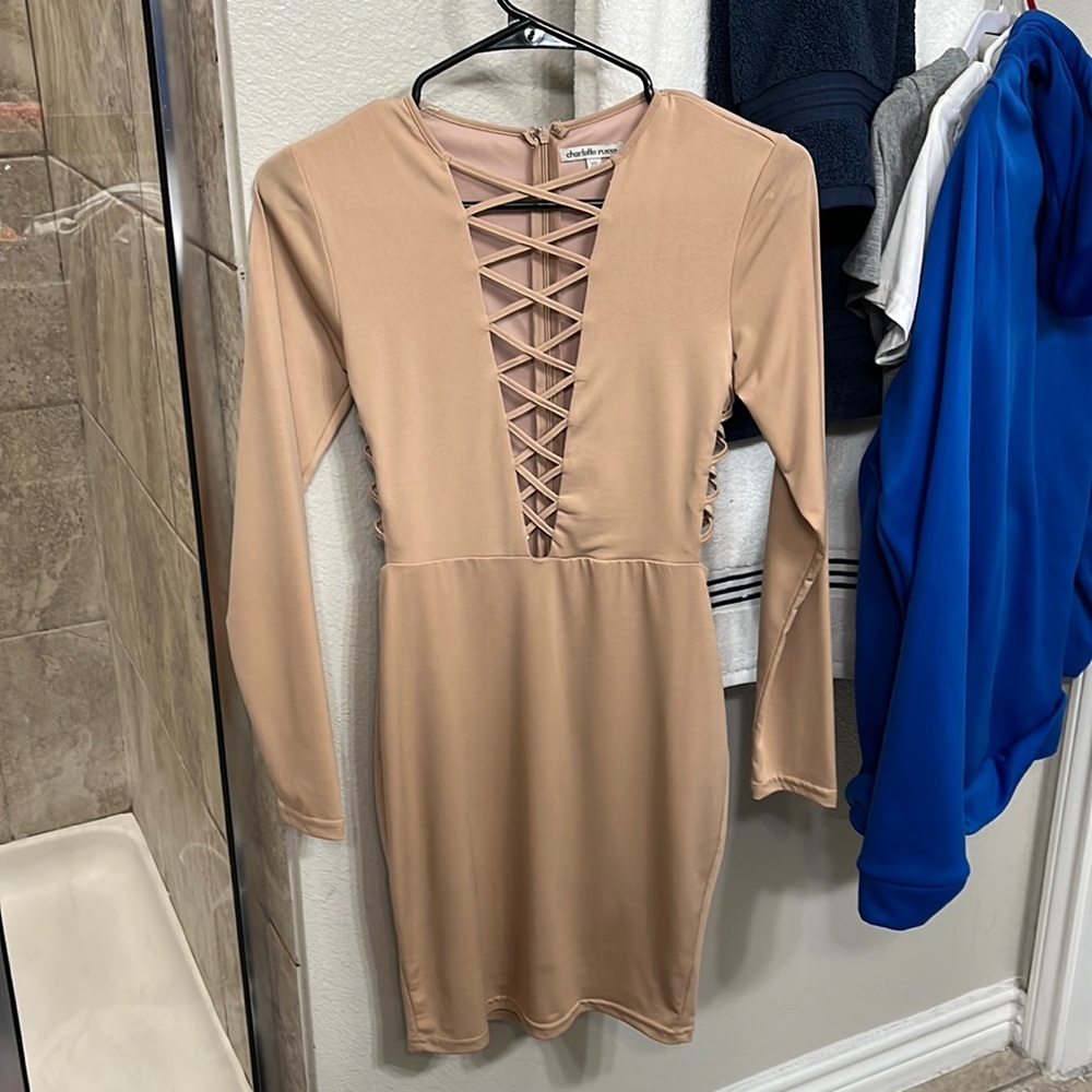 Knee-high dress tan/cream never worn no stains no damage